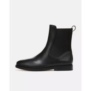 VINCE Black Ryker Leather Ankle Chelsea Boots with Elastic Panels